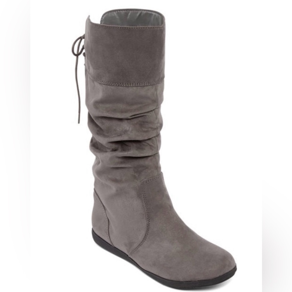 Gray Mid-Calf Faux Suede Women's Boots -Size 10 WC